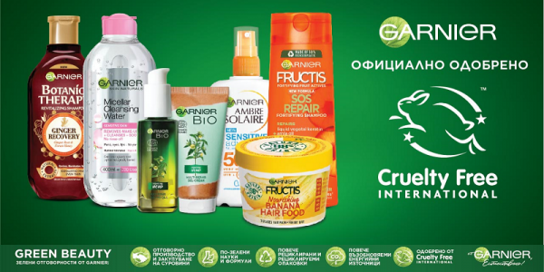 Garnier é oficialmente certificado pela Cruelty Free International